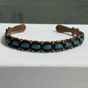 Vintage Turquoise Copper Cuff Bracelet
